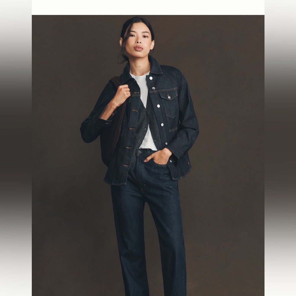 NEW! 💝ANTHRO X PILCRO Peplum Cinched Waist Denim Jacket
